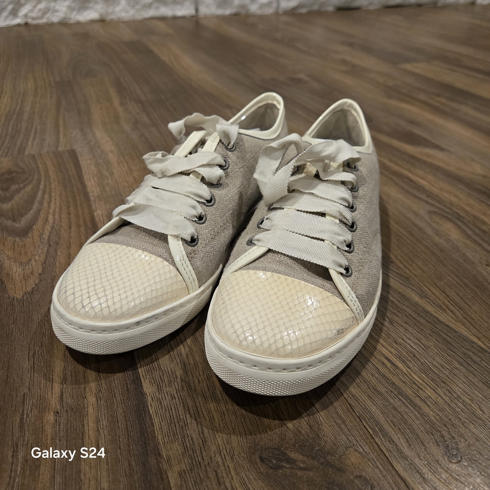 Lanvin Beige and Off-White Men's Sneakers